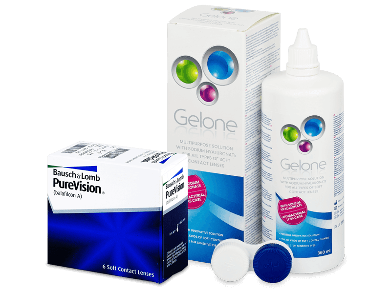 PureVision (6 lentillas) + Líquido Gelone 360 ml - Pack ahorro