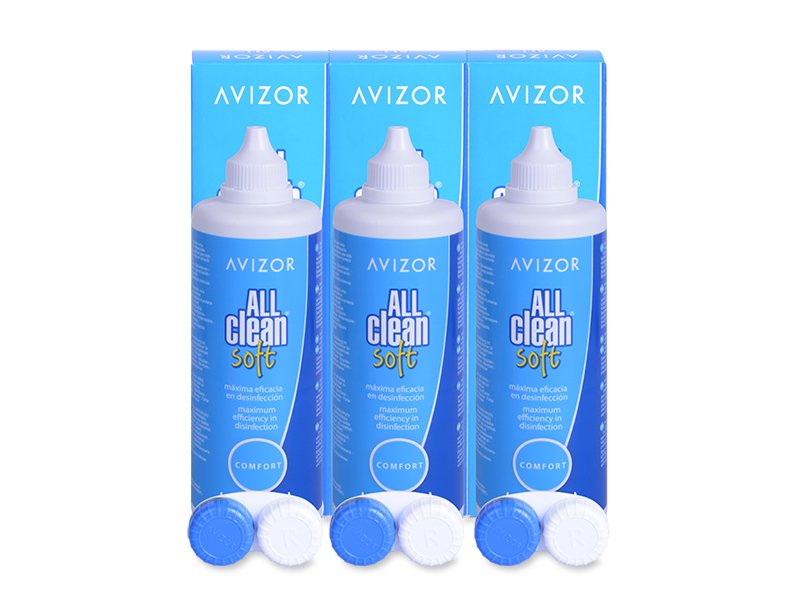 Líquido Avizor All Clean Soft 3 x 350 ml - Pack ahorro - solución triple
