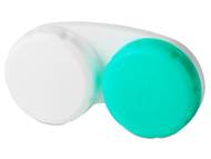Estuche blanco-verde Estuche de lentes de contacto - Estuche blanco-verde