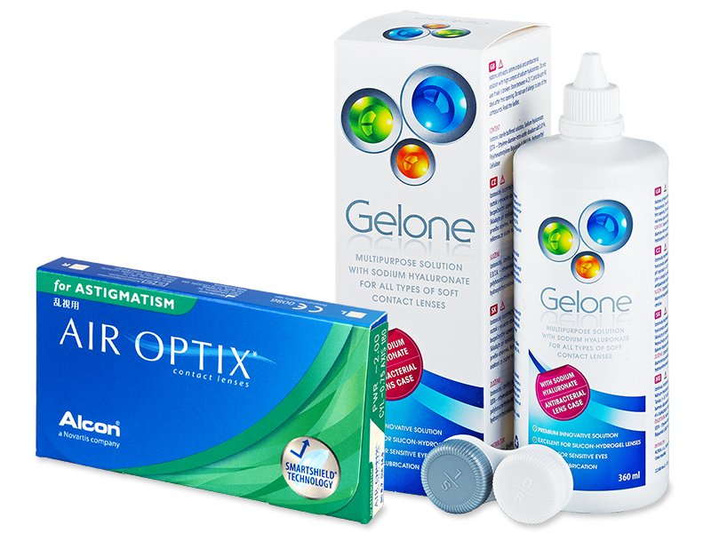 Air Optix for Astigmatism (6 Lentillas) + Liquido Gelone 360 ml - Pack ahorro