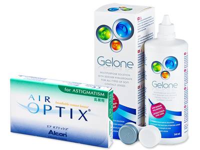 Air Optix for Astigmatism (6 Lentillas) + Líquido Gelone 360 ml - Diseño antiguo