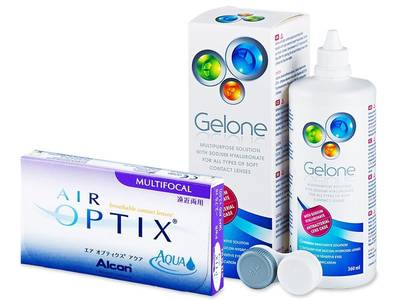 Air Optix Aqua Multifocal (6 Lentillas) + Líquido Gelone 360 ml - Diseño antiguo