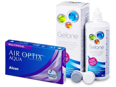 Air Optix Aqua Multifocal (6 Lentillas) + Líquido Gelone 360 ml