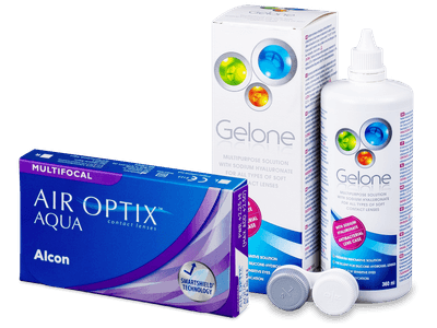 Air Optix Aqua Multifocal (6 Lentillas) + Líquido Gelone 360 ml