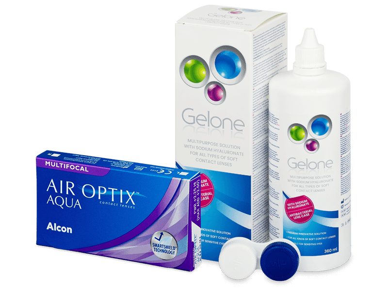 Air Optix Aqua Multifocal (6 Lentillas) + Líquido Gelone 360 ml - Pack ahorro