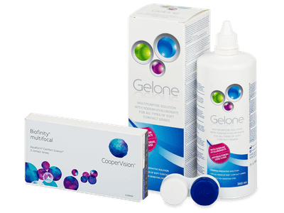 Biofinity Multifocal (3 lentillas) + Líquido Gelone 360 ml - Pack ahorro