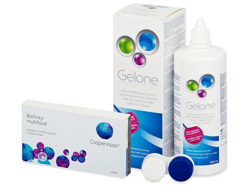 Biofinity Multifocal (3 lentillas) + Líquido Gelone 360 ml - Pack ahorro