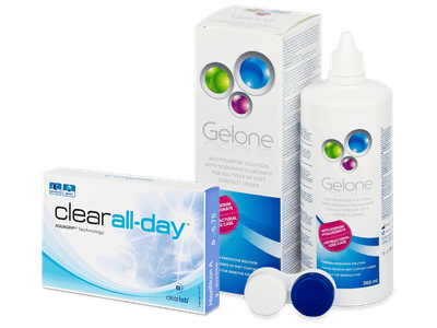 Clear All-Day (6 Lentillas) + Líquido Gelone 360 ml - Pack ahorro