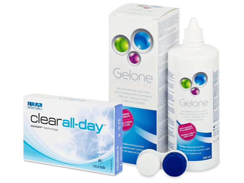 Clear All-Day (6 Lentillas) + Líquido Gelone 360 ml - Pack ahorro