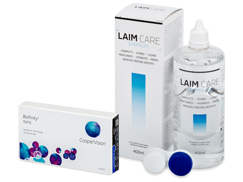 Biofinity Toric (3 lentillas) + Líquido Laim-Care 400 ml - Pack ahorro