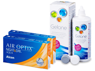 Air Optix Night and Day Aqua (2x3 lentillas) + Líquido Gelone 360 ml