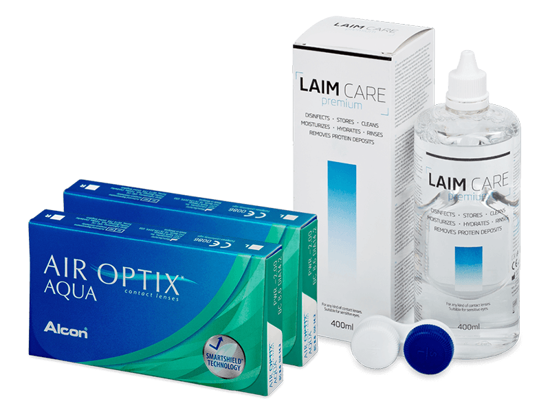 Air Optix Aqua (2x3 lentillas) + Líquido Laim Care 400 ml - Pack ahorro