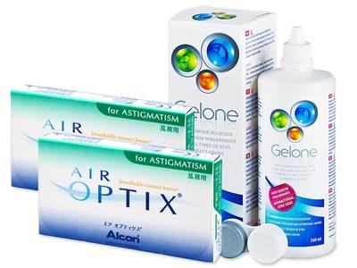 Air Optix for Astigmatism (2x3 Lentillas) + Líquido Gelone 360 ml - Diseño antiguo