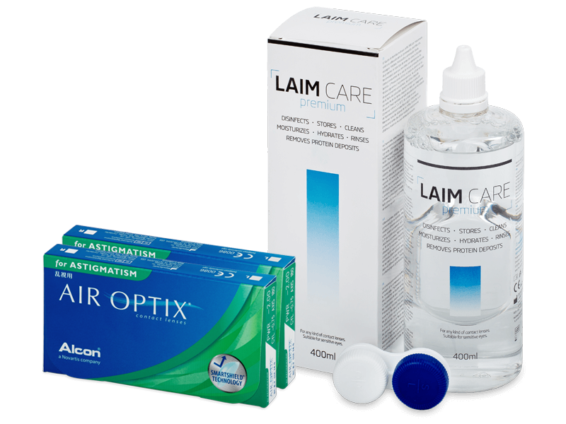 Air Optix for Astigmatism (2x3 Lentillas) + Laim Care 400ml - Pack ahorro