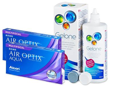 Air Optix Aqua Multifocal (2x3 Lentillas) + Gelone 360ml - Diseño antiguo