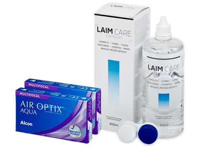 Air Optix Aqua Multifocal (2x3 Lentillas) + Laim Care 400ml - Pack ahorro