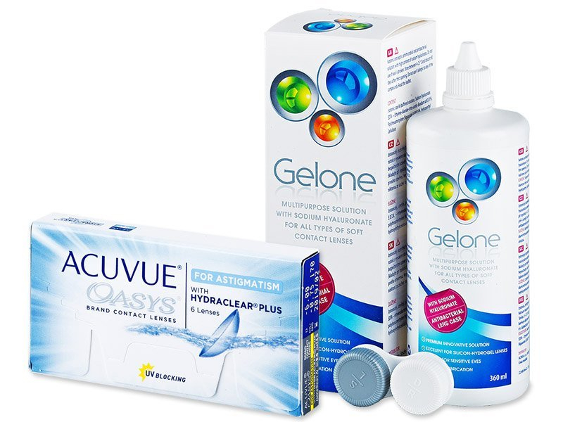 Acuvue Oasys for Astigmatism (6 lentillas) + Líquido Gelone 360 ml - Pack ahorro