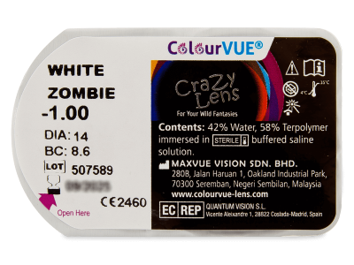 ColourVUE Crazy Lens - White Zombie - Graduadas (2 lentillas) - Previsualización del blister