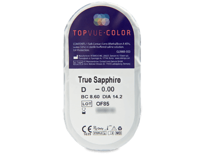 TopVue Color - True Sapphire - Sin graduar (2 lentillas) - Previsualización del blister