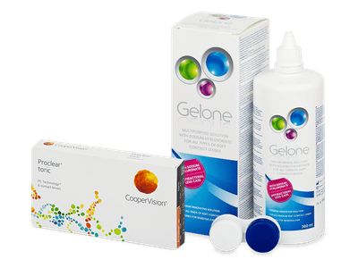 Proclear Toric (6 Lentillas) + Líquido Gelone 360 ml - Pack ahorro