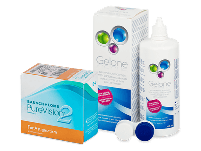 PureVision 2 for Astigmatism (6 lentillas) + Liquido Gelone 360 ml