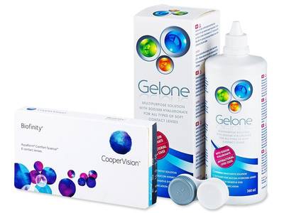 Biofinity Toric (6 lentillas) + Liquido Gelone 360 ml - Diseño antiguo