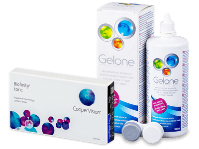 Biofinity Toric (6 lentillas) + Liquido Gelone 360 ml