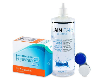 PureVision 2 for Astigmatism (6 lentillas) + Líquido Laim-Care 400 ml