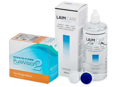 PureVision 2 for Astigmatism (6 lentillas) + Líquido Laim-Care 400 ml