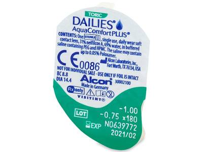 Dailies AquaComfort Plus Toric (30 lentillas) - Previsualización del blister