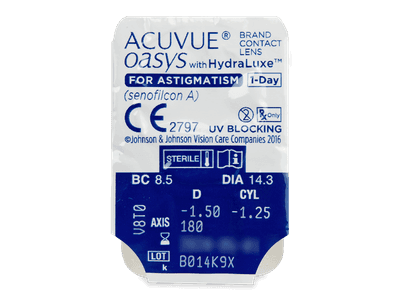 Acuvue Oasys 1-Day with HydraLuxe for Astigmatism (30 lentillas) - Previsualización del blister
