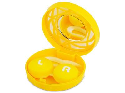 Estuche de lentillas con ornamento - Amarillo