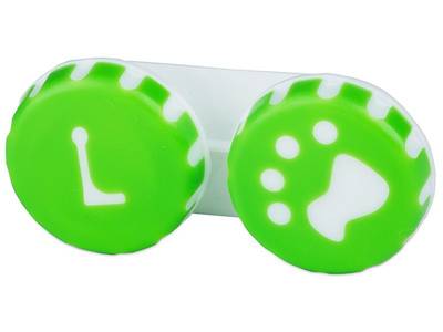 Estuche de lentillas con huella - verde