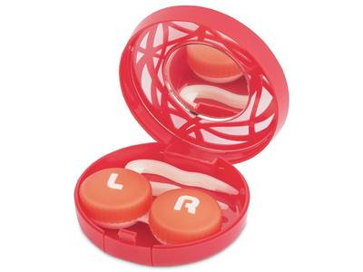 Estuche de lentillas con ornamento - Rojo
