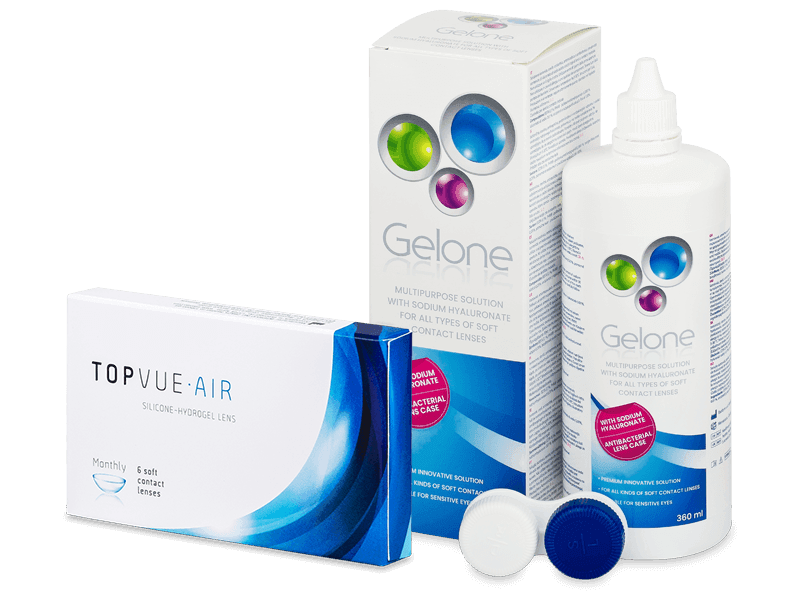 TopVue Air (6 Lentillas) + Líquido Gelone 360 ml - Pack ahorro
