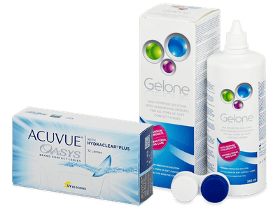 Acuvue Oasys (12 Lentillas) + Líquido Gelone 360 ml
