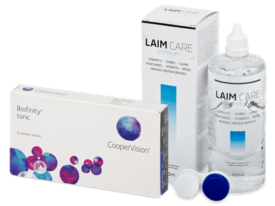 Biofinity Toric (6 lentillas) + Líquido Laim Care 400 ml - Pack ahorro