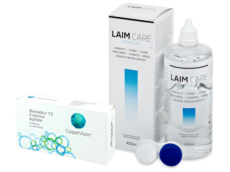 Biomedics 55 Evolution (6 Lentillas) + Líquido Laim Care 400 ml - Pack ahorro