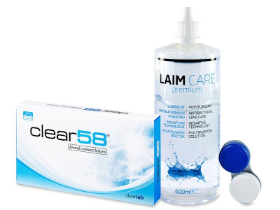 Clear 58 (6 lentillas) + Líquido Laim-Care 400 ml