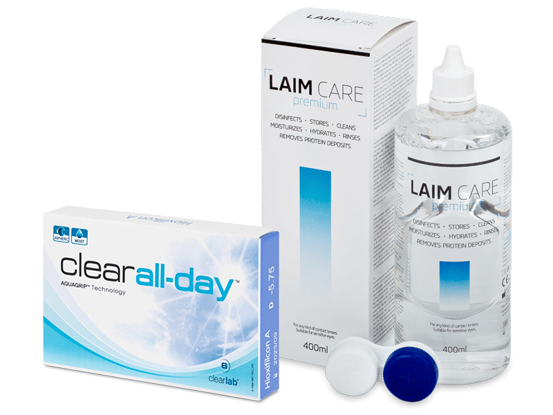 Clear All-Day (6 Lentillas) + Líquido Laim-Care 400 ml - Pack ahorro