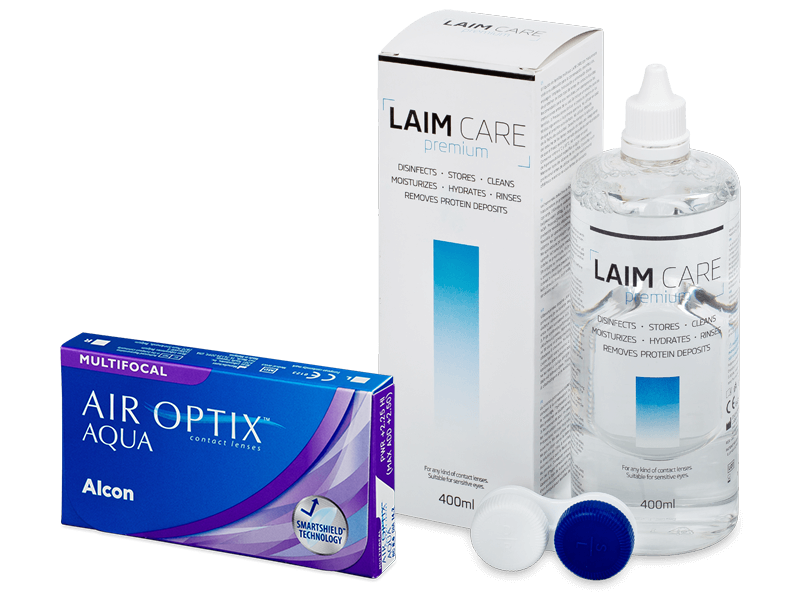 Air Optix Aqua Multifocal (6 Lentillas) + Líquido Laim-Care 400 ml - Pack ahorro