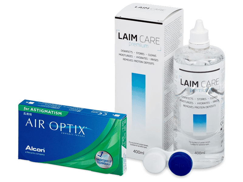Air Optix for Astigmatism (6 Lentillas) + Líquido Laim Care 400 ml - Pack ahorro