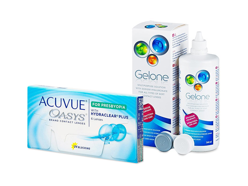 Acuvue Oasys for Presbyopia (6 lentillas) + Líquido Gelone 360 ml