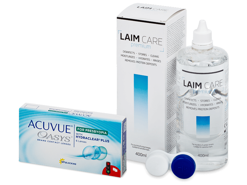 Acuvue Oasys for Presbyopia (6 lentillas) + Líquido Laim-Care 400 ml - Pack ahorro
