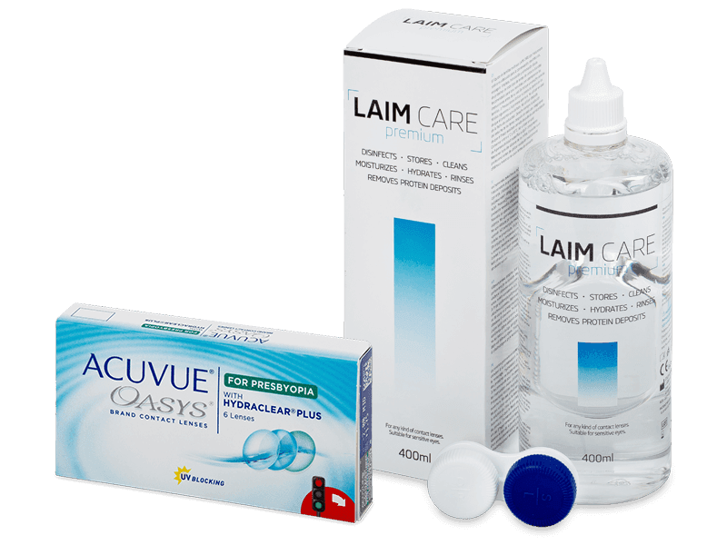 Acuvue Oasys for Presbyopia (6 lentillas) + Líquido Laim Care 400 ml - Pack ahorro