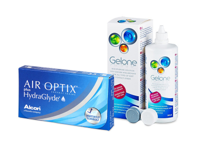Air Optix plus HydraGlyde (6 lentillas) + Líquido Gelone 360 ml