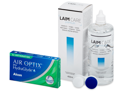 Air Optix plus HydraGlyde for Astigmatism (6 lentillas) + Líquido Laim-Care 400 ml