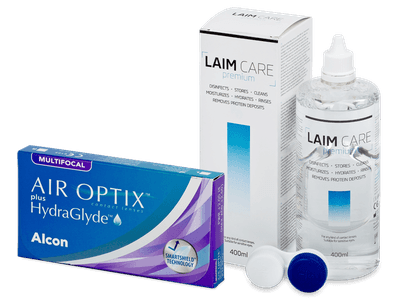 Air Optix plus HydraGlyde Multifocal (6 lentillas) + Líquido Laim Care 400 ml