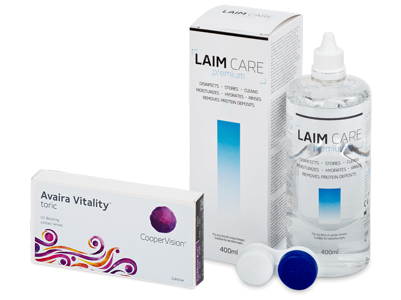 Avaira Vitality Toric (6 lentillas) + Líquido Laim-Care 400 ml - Pack ahorro