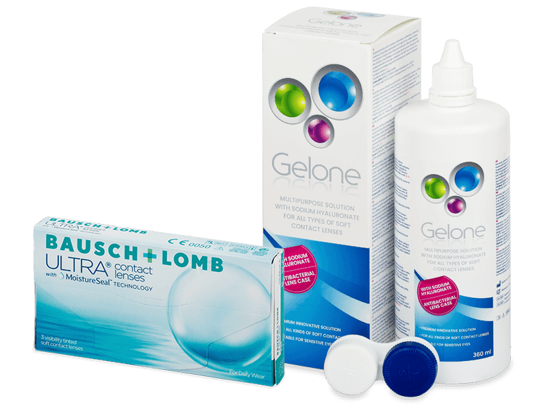 Bausch + Lomb ULTRA (3 lentillas) + Líquido Gelone 360 ml - Pack ahorro
